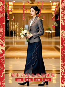 新中式國風職場工作服:盤扣元素點亮案場服務形象