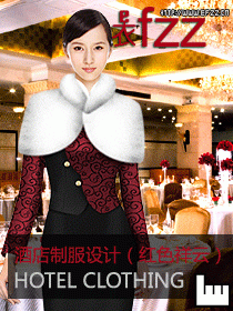 原創(chuàng)酒店制服設(shè)計圖-紅色祥云服裝設(shè)計