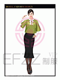 酒店西餐廳咨客制服設計圖378