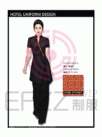 中餐服務員服裝設計效果圖1068