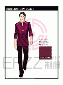 中餐服務(wù)員制服設(shè)計效果圖1146